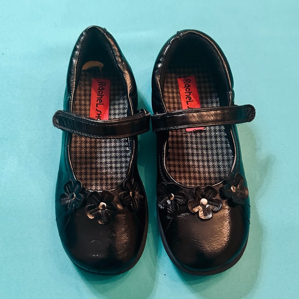 Rachel Kids Black Floral Dress Shoes